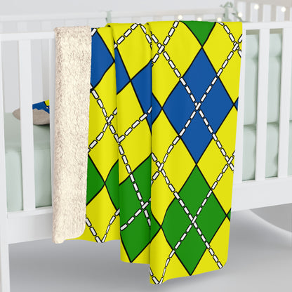 Saint Vincent And The Grenadines Retro Argyle Blanket Throw