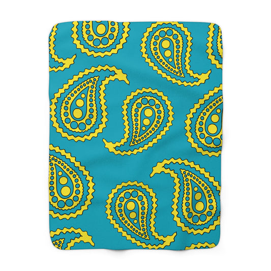 Kazakhstan Retro Paisley Blanket Throw
