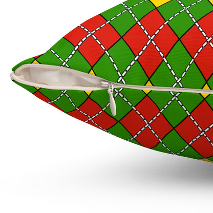 Benin Retro Argyle Cushion Pillow