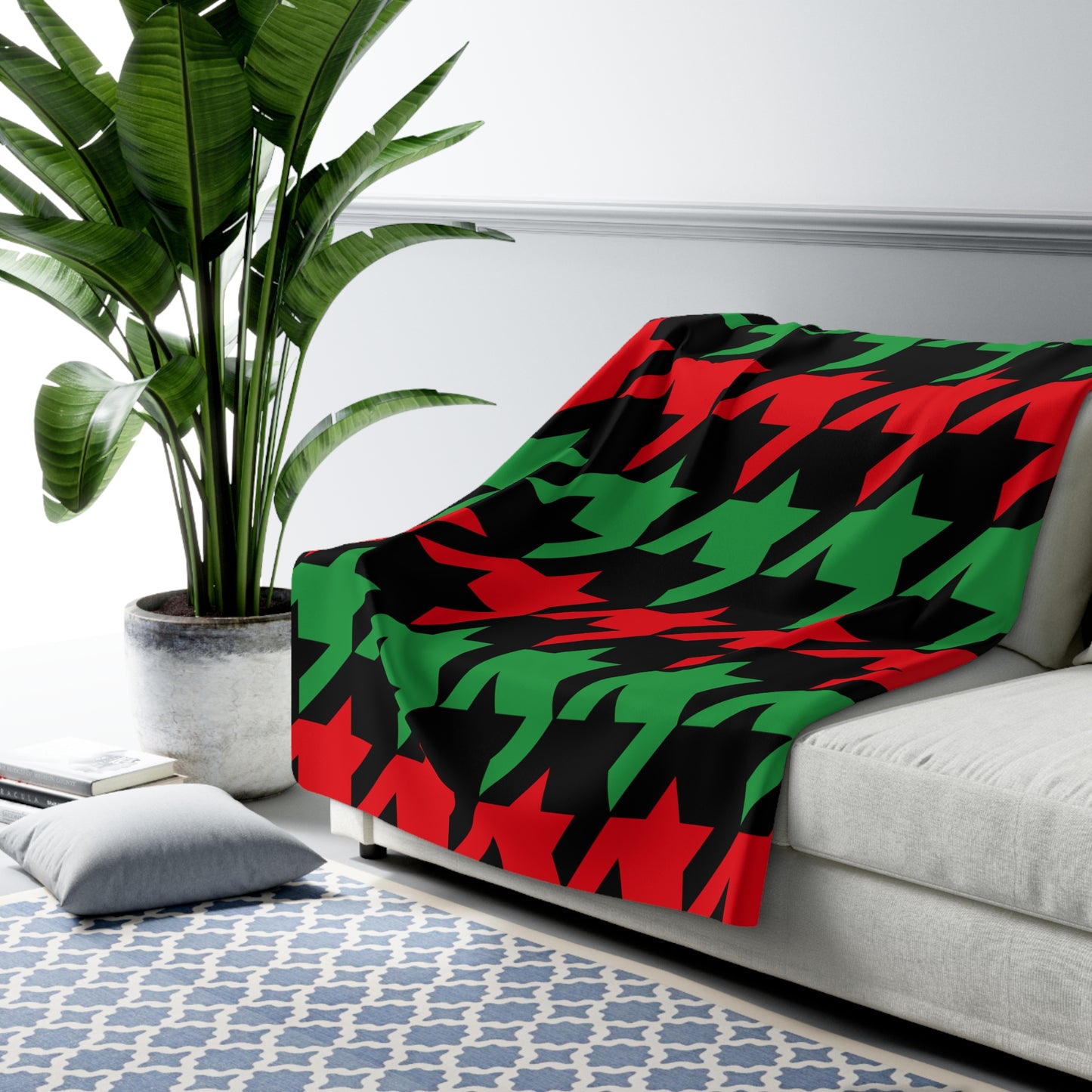 Libya Retro Houndstooth Blanket Throw