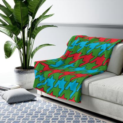 Azerbaijan Retro Houndstooth Blanket Throw