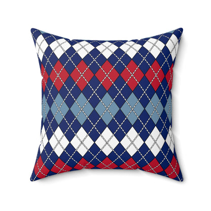 Falkland Islands Retro Argyle Cushion Pillow