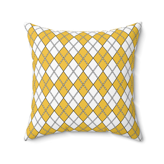 United States Virgin Islands Retro Argyle Cushion Pillow