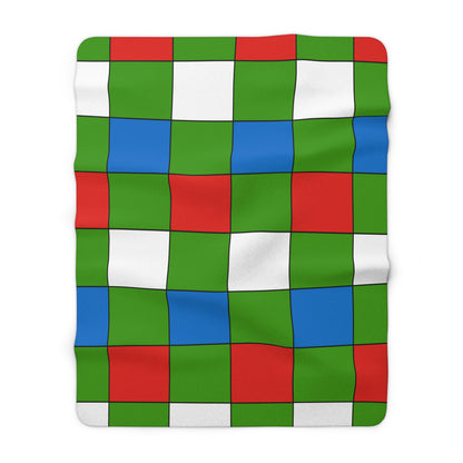 Equatorial Guinea Retro Check Blanket Throw