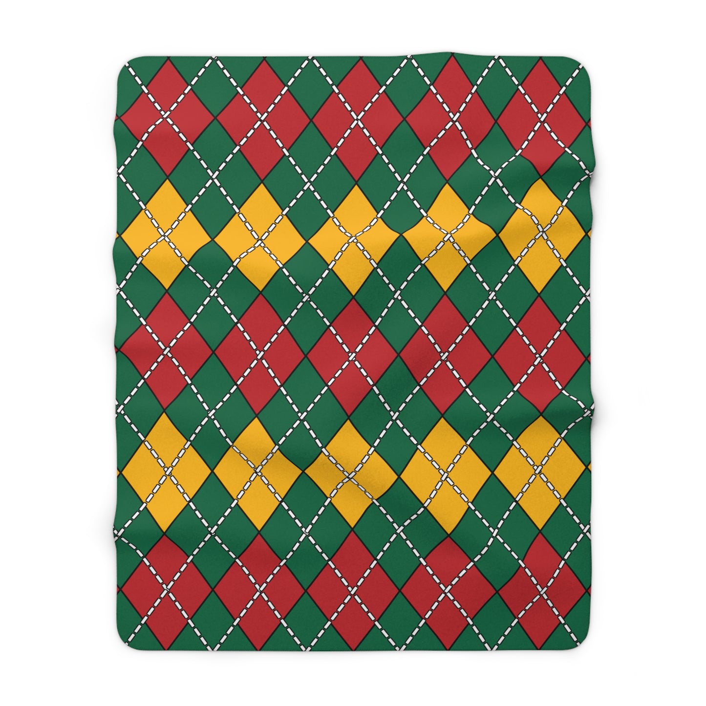 Lithuania Retro Argyle Blanket Throw