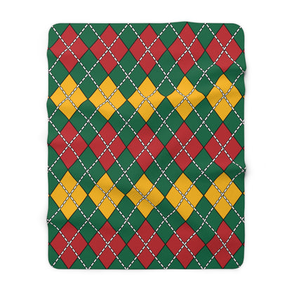 Lithuania Retro Argyle Blanket Throw