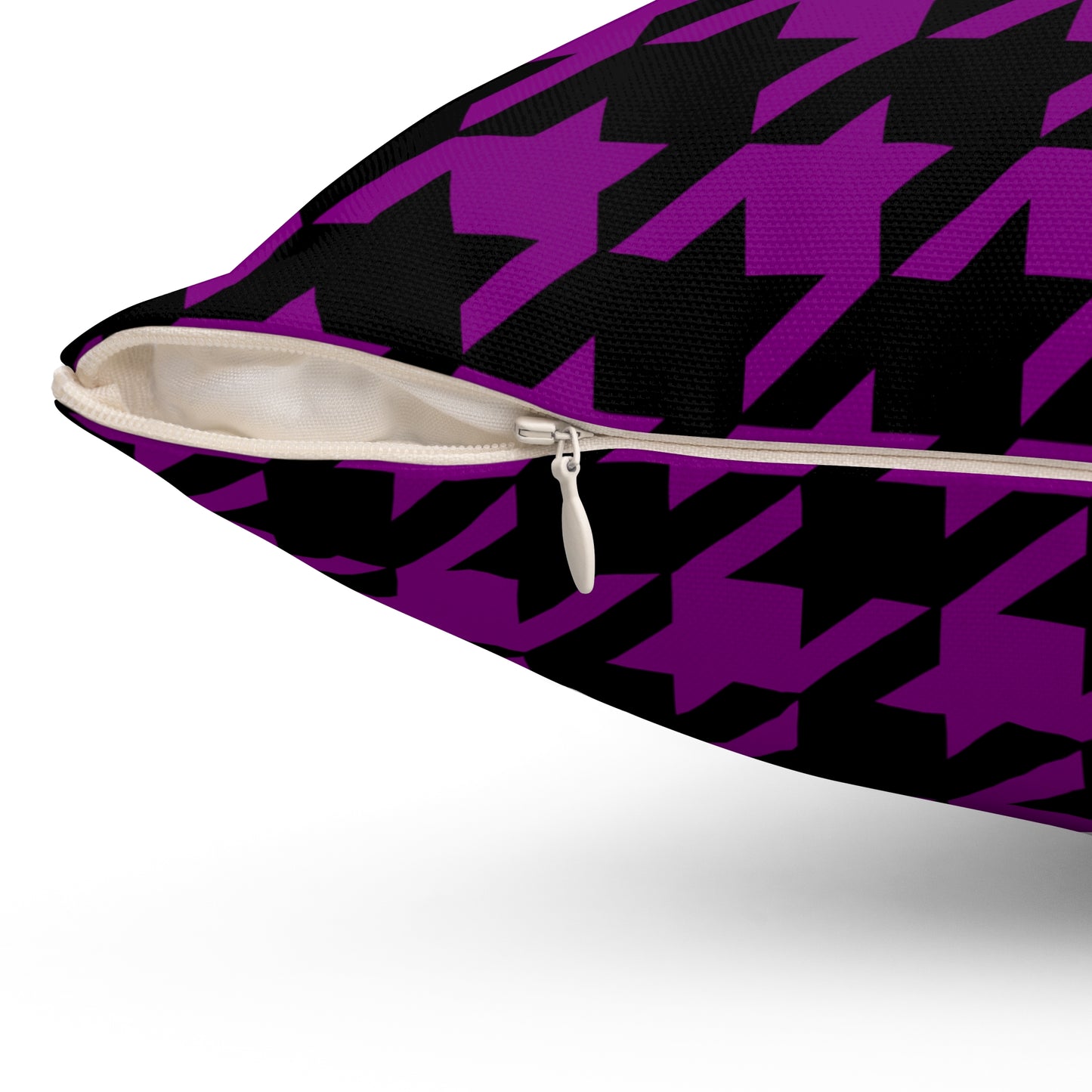 Purple, Black Retro Houndstooth Cushion Pillow