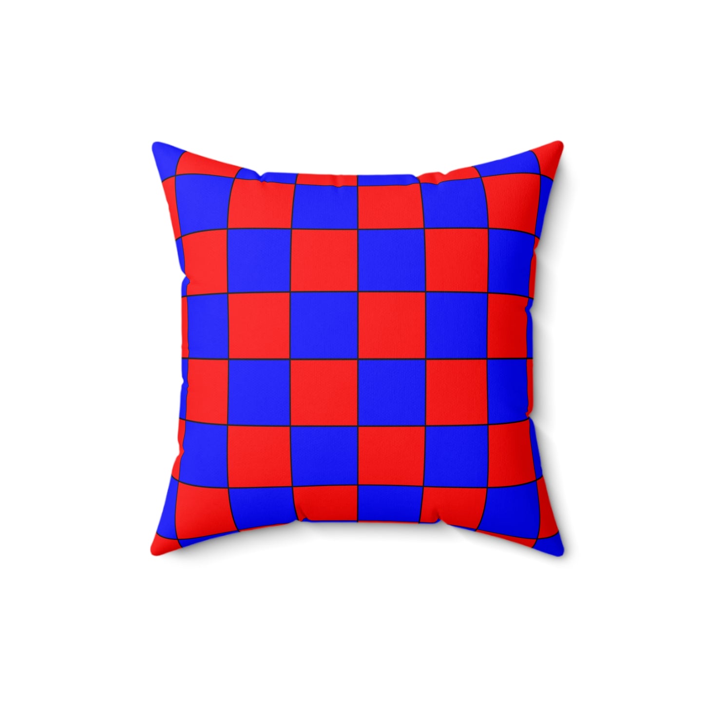 Red, Blue Retro Check Cushion Pillow