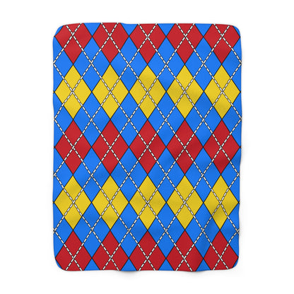 Democratic Republic of the Congo Retro Argyle Blanket Throw