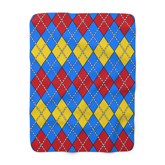 Democratic Republic of the Congo Retro Argyle Blanket Throw