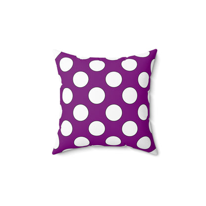 Purple, White Retro Polka Dots Cushion Pillow
