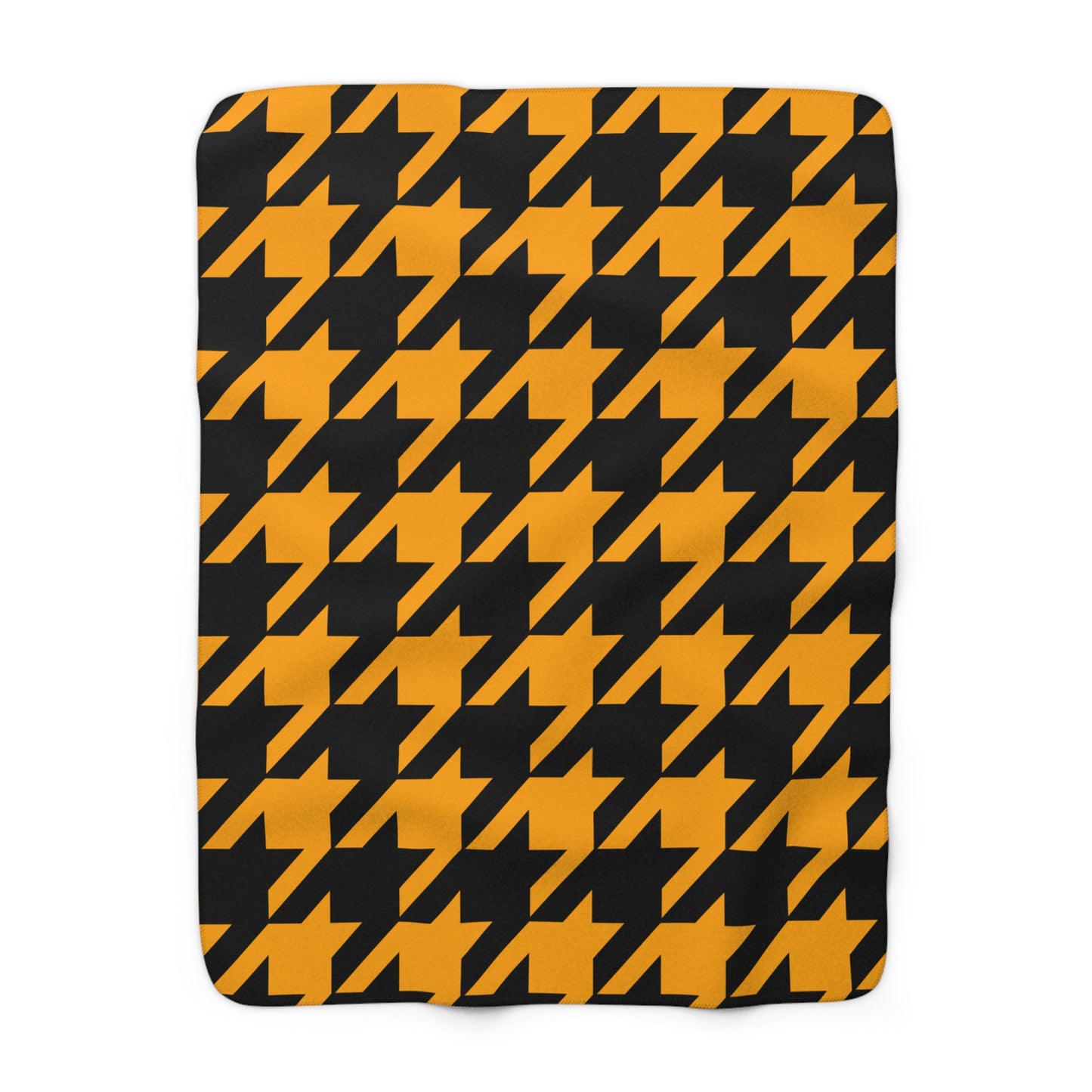 Orange, Black Retro Houndstooth Blanket Throw
