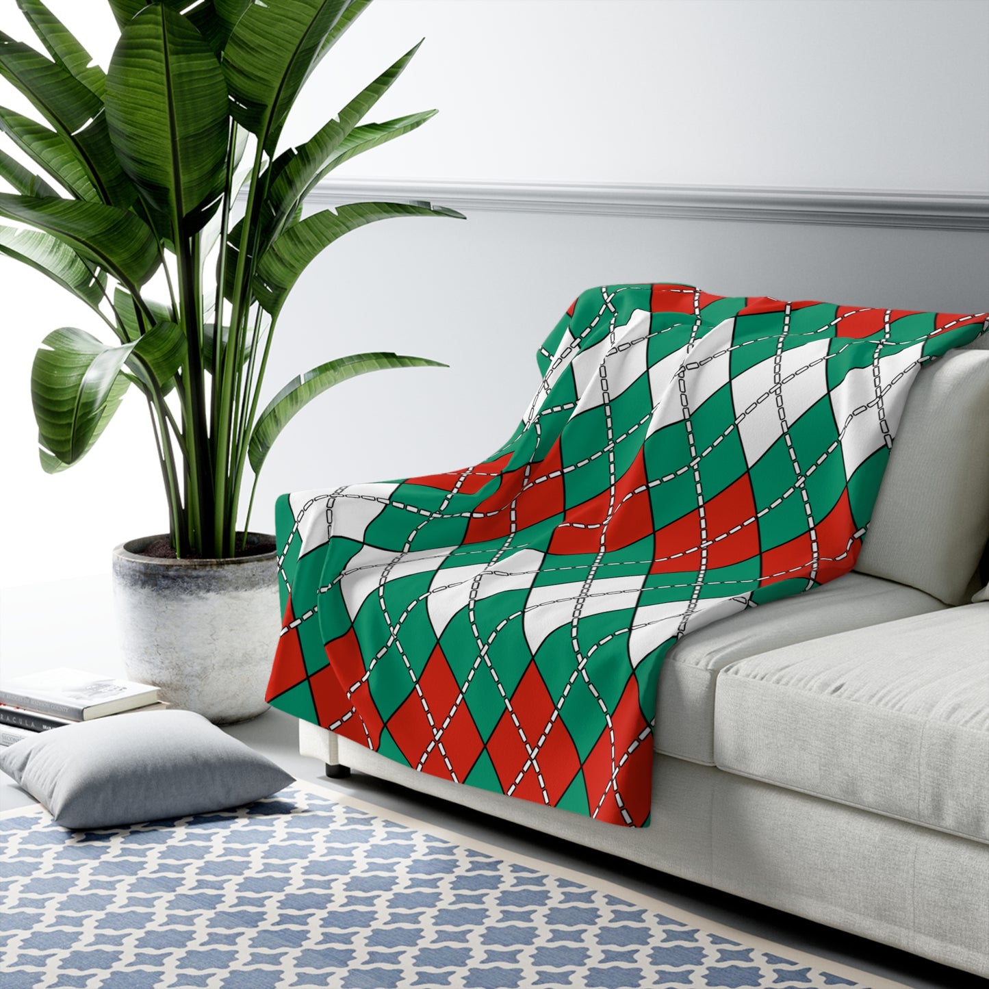 Bulgaria Retro Argyle Blanket Throw