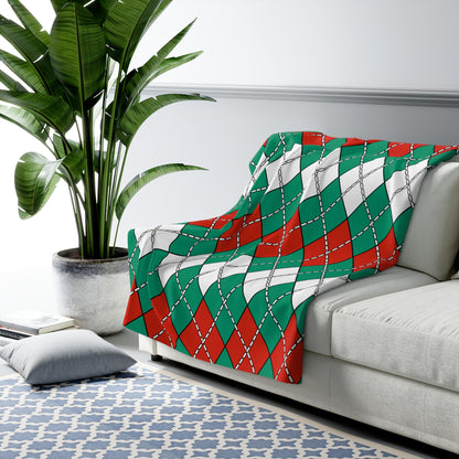 Bulgaria Retro Argyle Blanket Throw