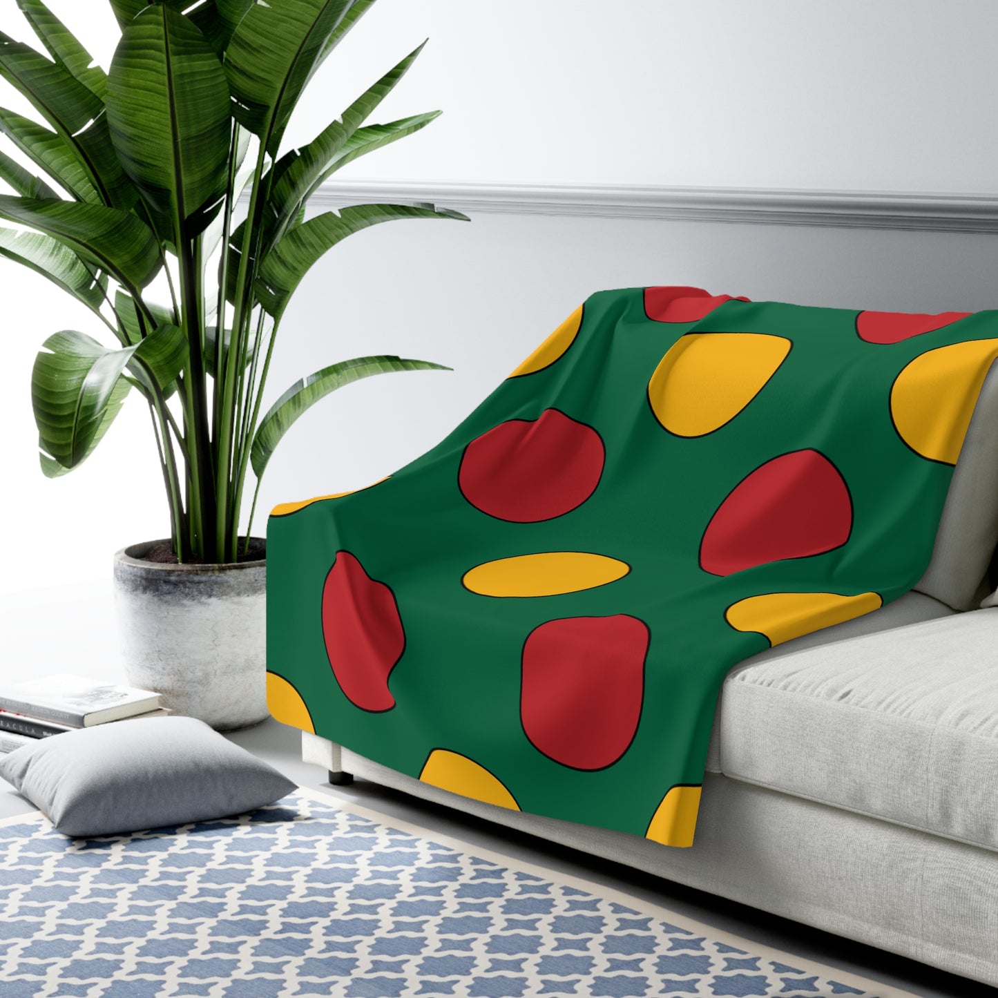Lithuania Retro Polka Dots Blanket Throw