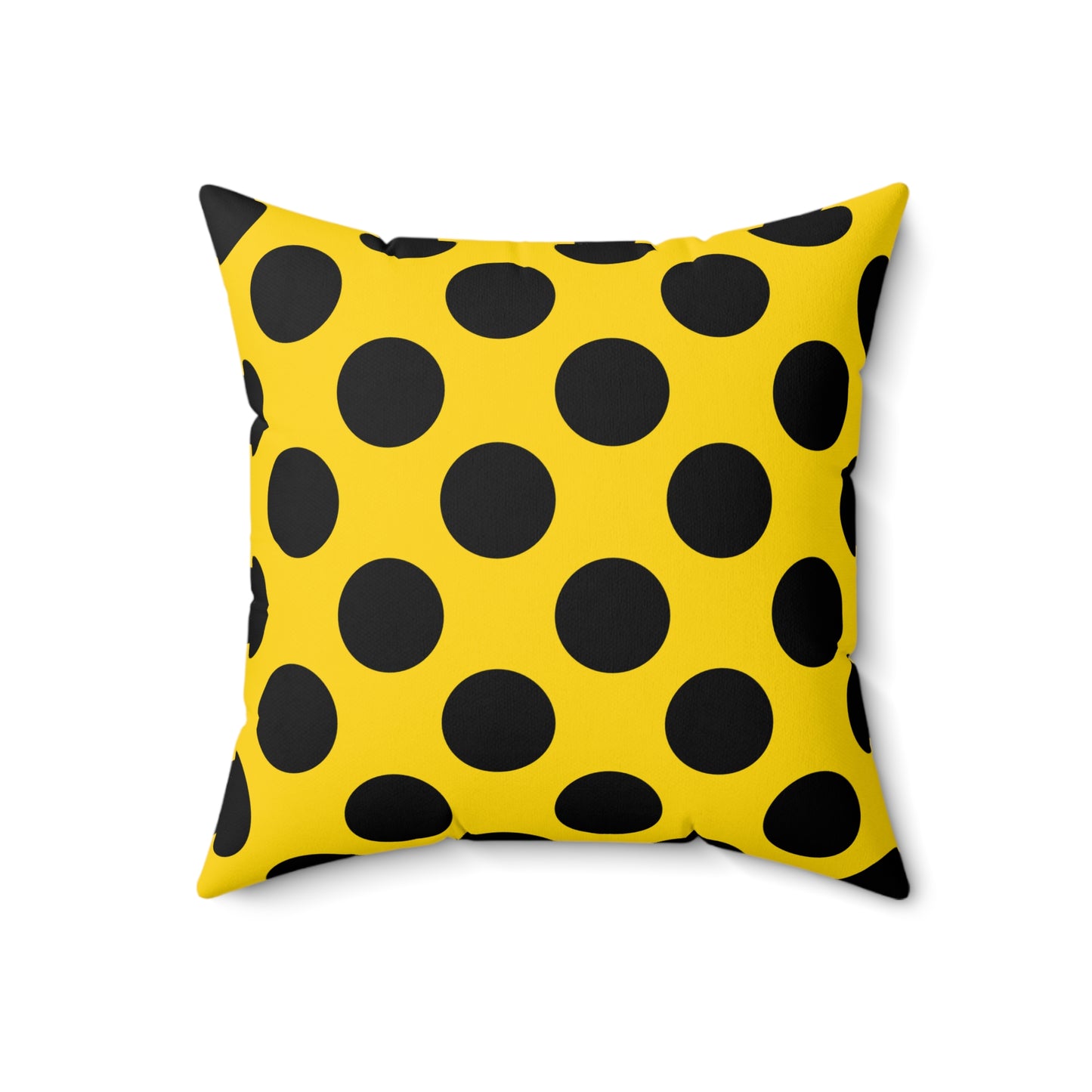 Gold, Black Retro Polka Dots Cushion Pillow