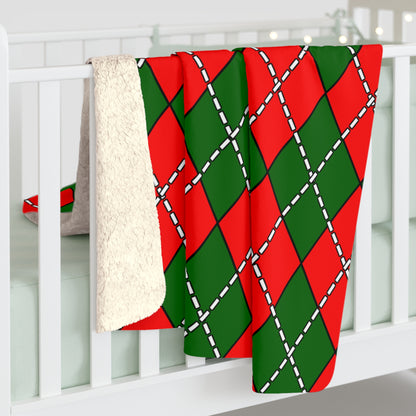 Portugal Retro Argyle Blanket Throw
