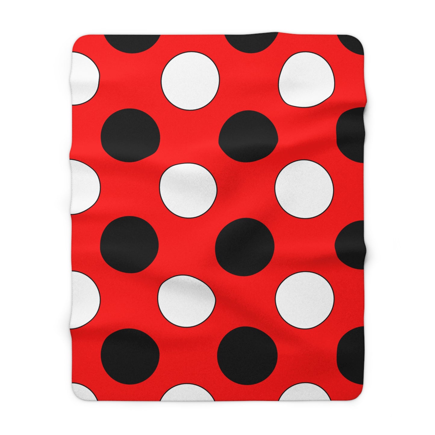Red, Black, White Retro Polka Dots Blanket Throw