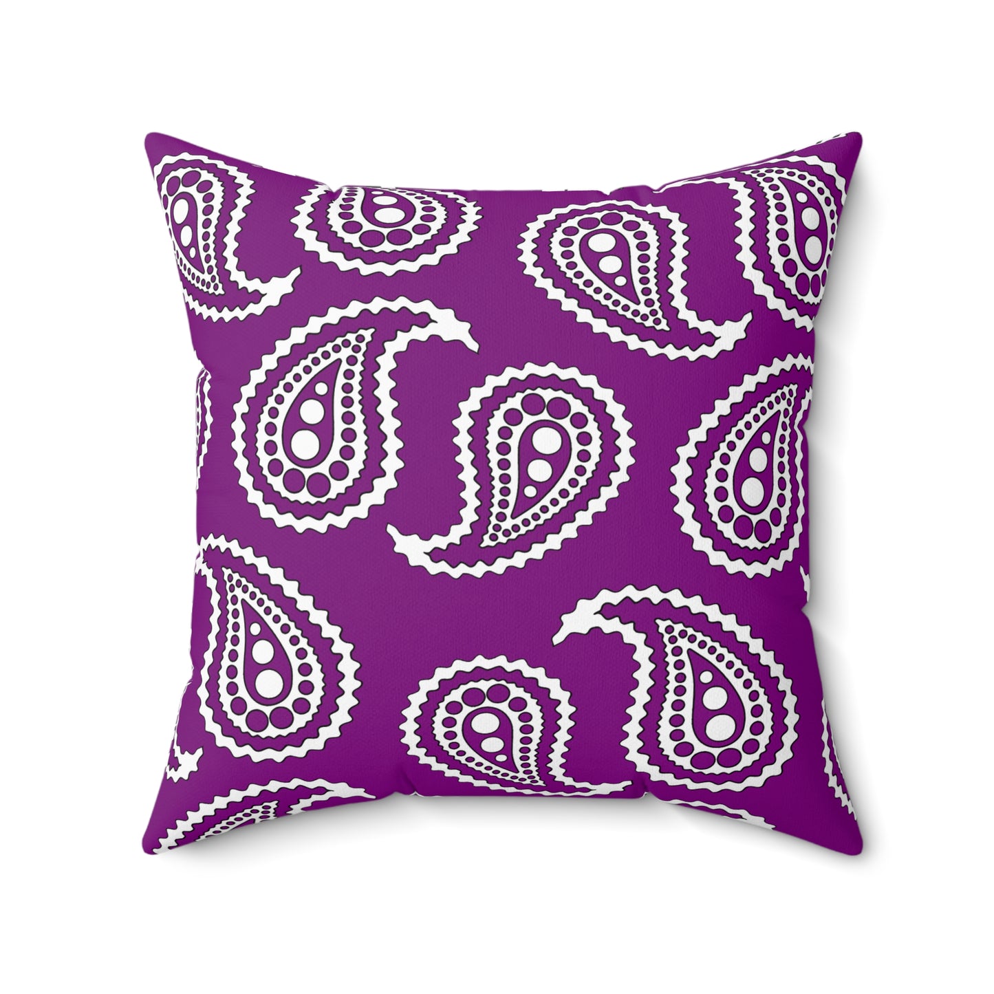 Purple, White Retro Paisley Cushion Pillow