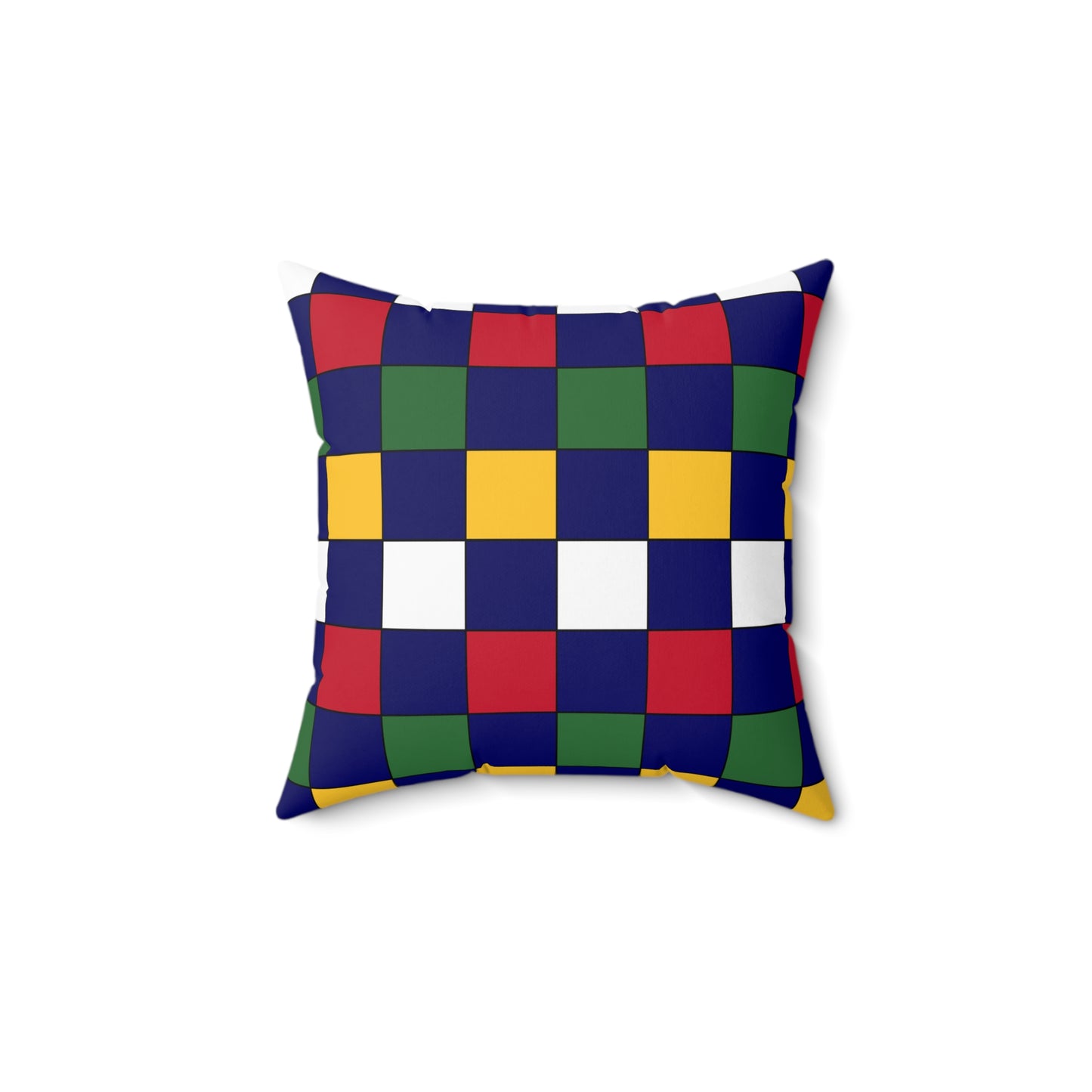 British Virgin Islands Retro Check Cushion Pillow