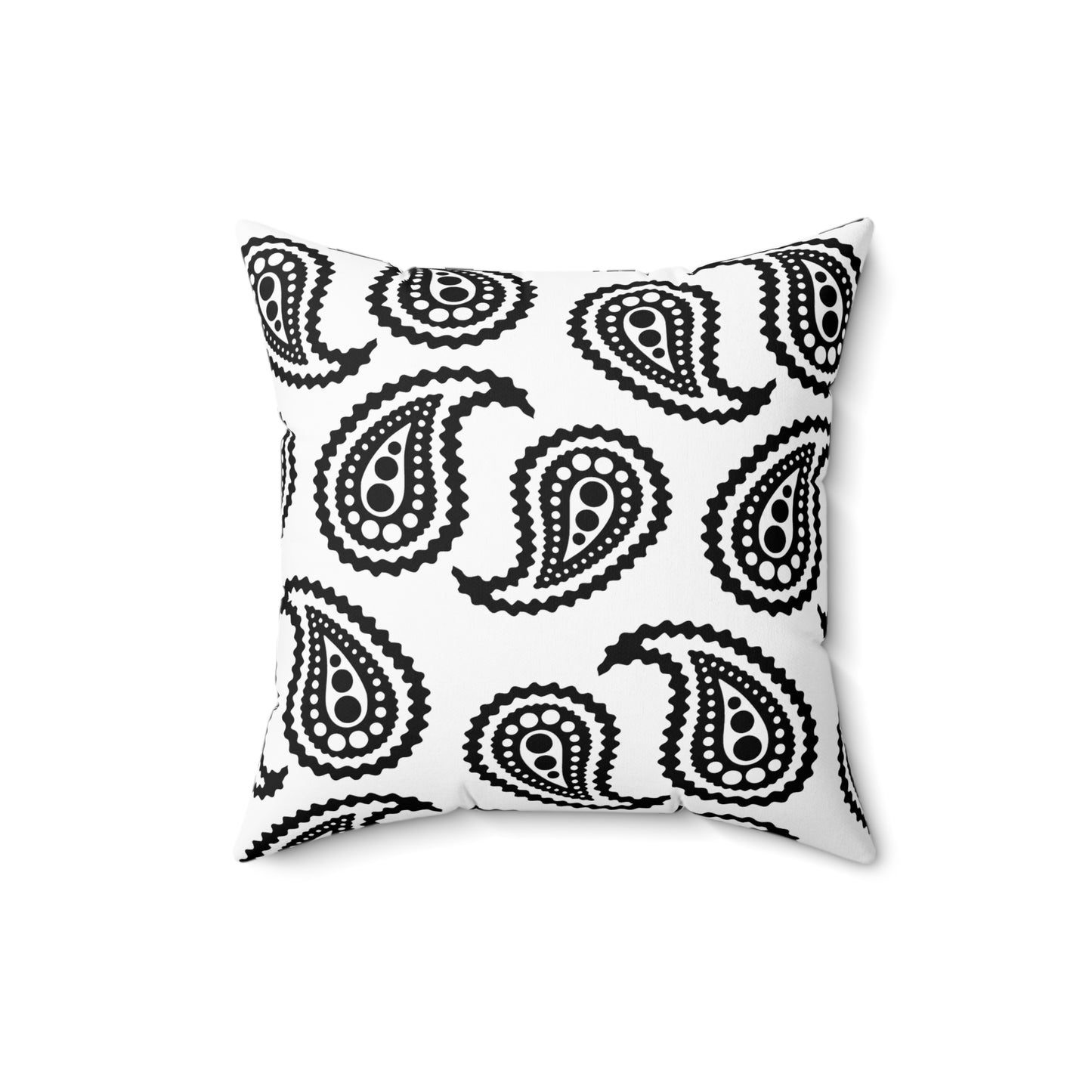 White, Black Retro Paisley Cushion Pillow