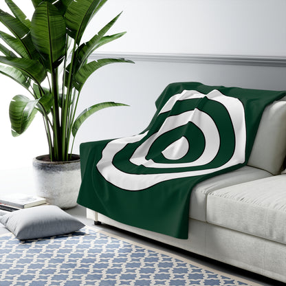 Dark Green, White Retro Target Blanket Throw