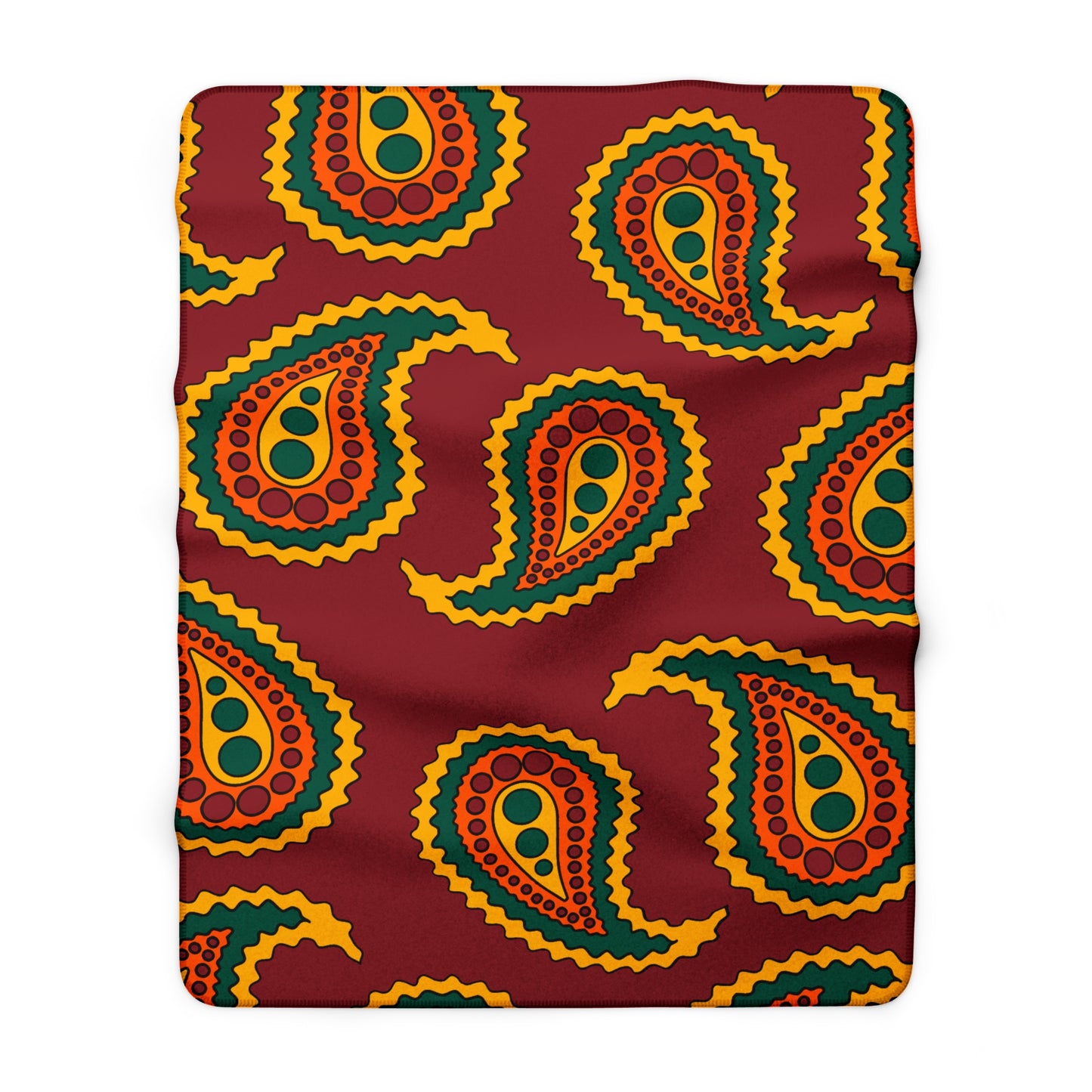 Sri Lanka Retro Paisley Blanket Throw