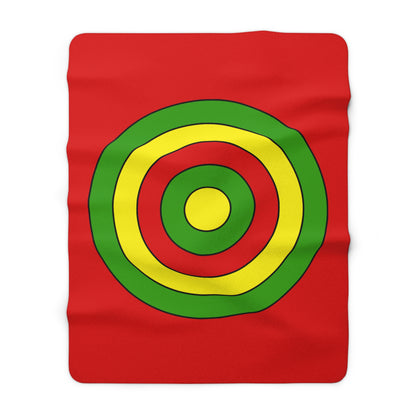 Burkina Faso Retro Target Blanket Throw