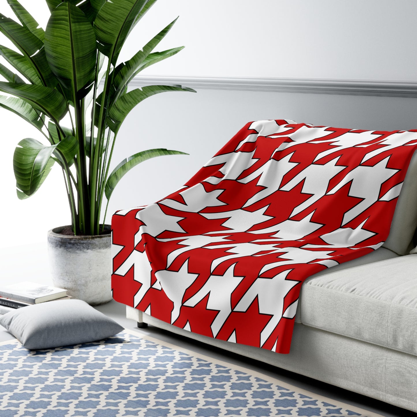 Northern Ireland Retro Houndstooth Blanket Throw