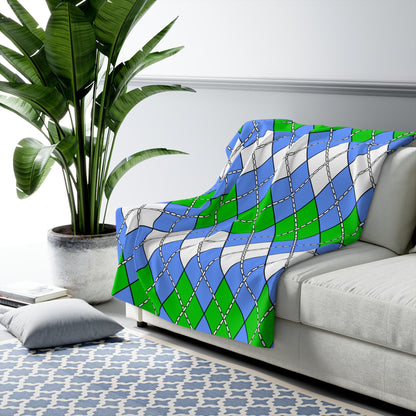 Djibouti Retro Argyle Blanket Throw