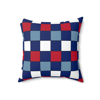 Falkland Islands Retro Check Cushion Pillow