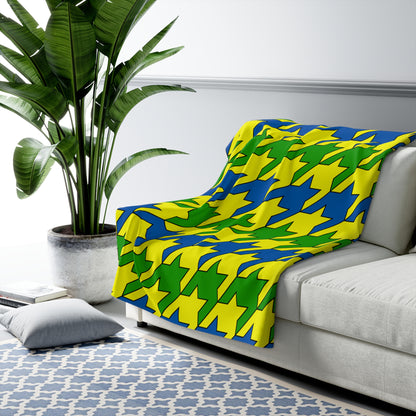 Saint Vincent And The Grenadines Retro Houndstooth Blanket Throw