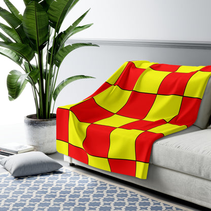 Kyrgyzstan Retro Check Blanket Throw