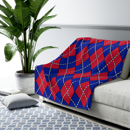 Haiti Retro Argyle Blanket Throw