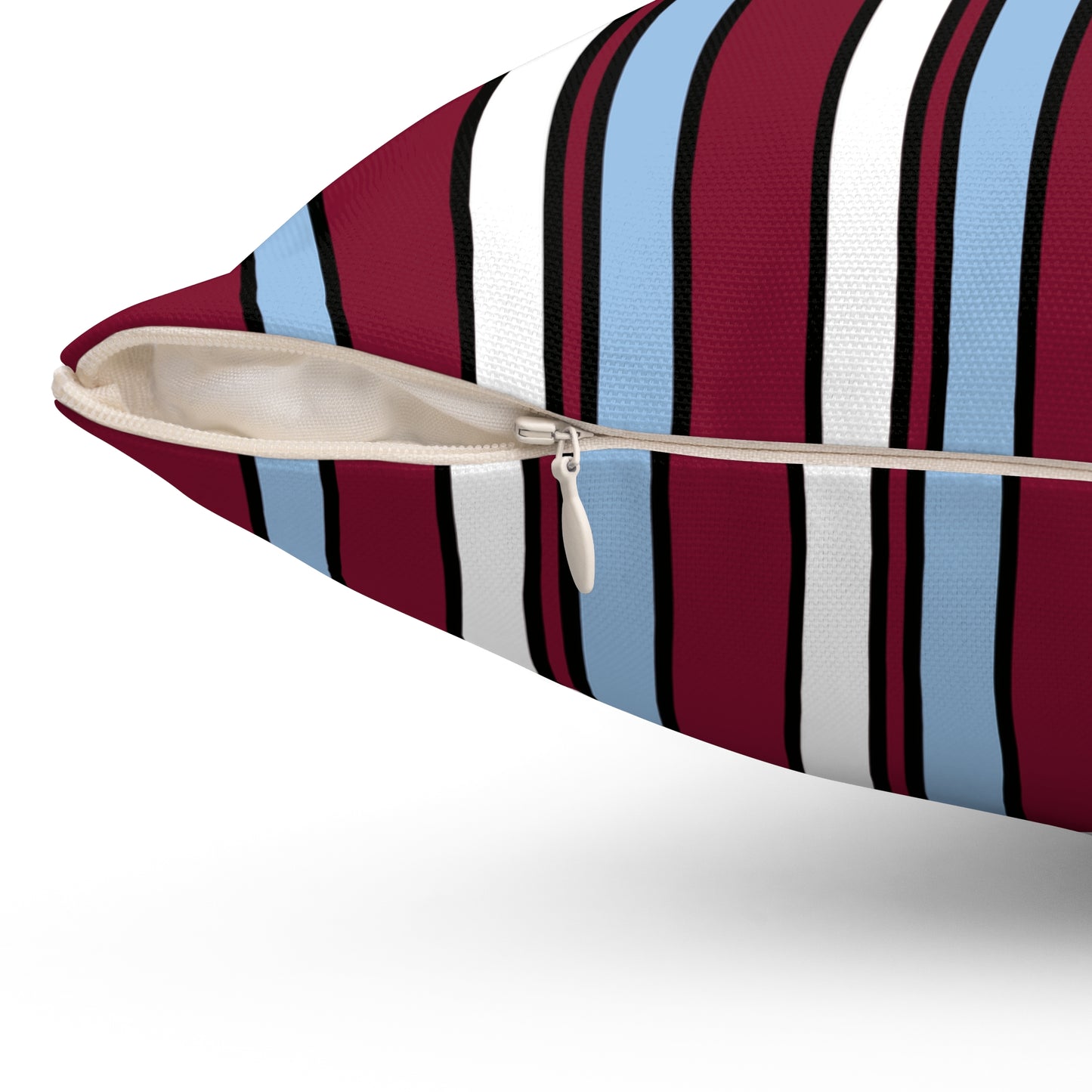 Claret, Blue, White Retro Stripe Cushion Pillow