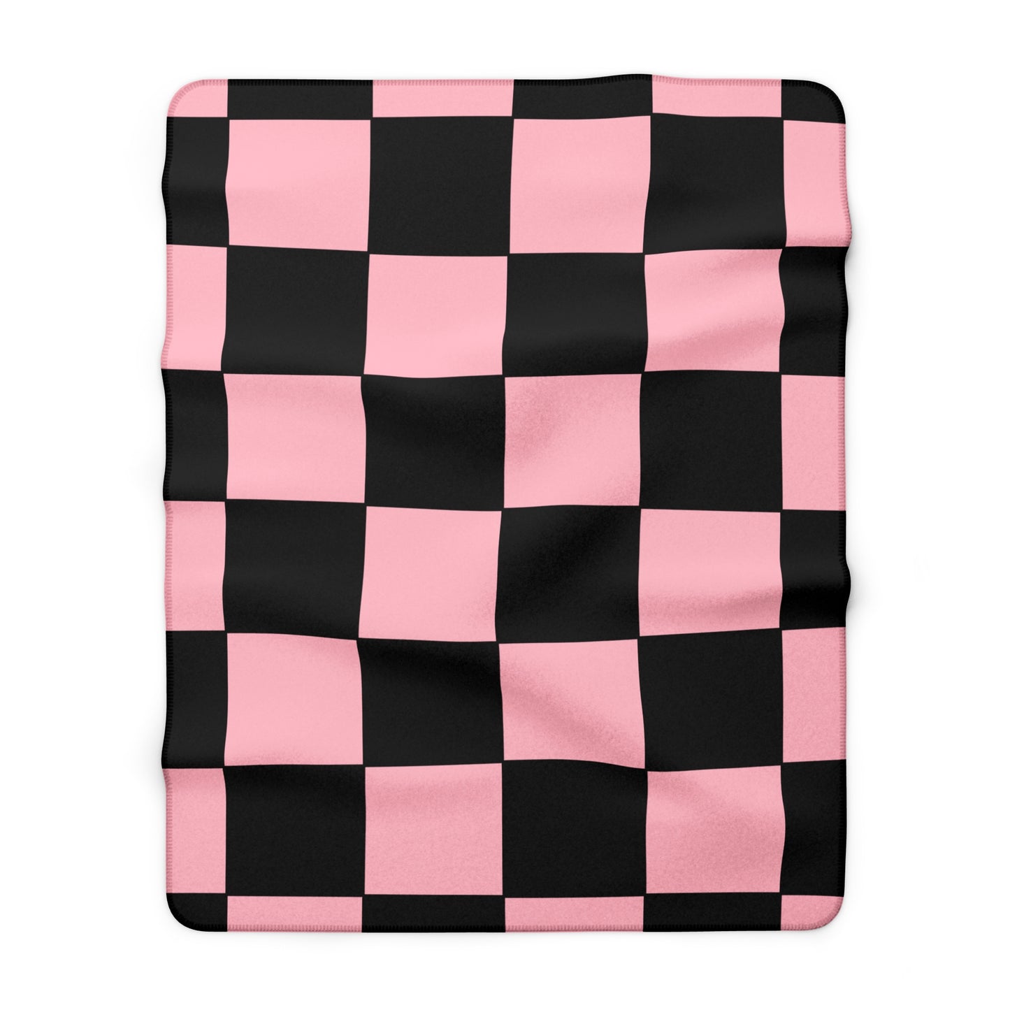 Pink, Black Retro Check Blanket Throw