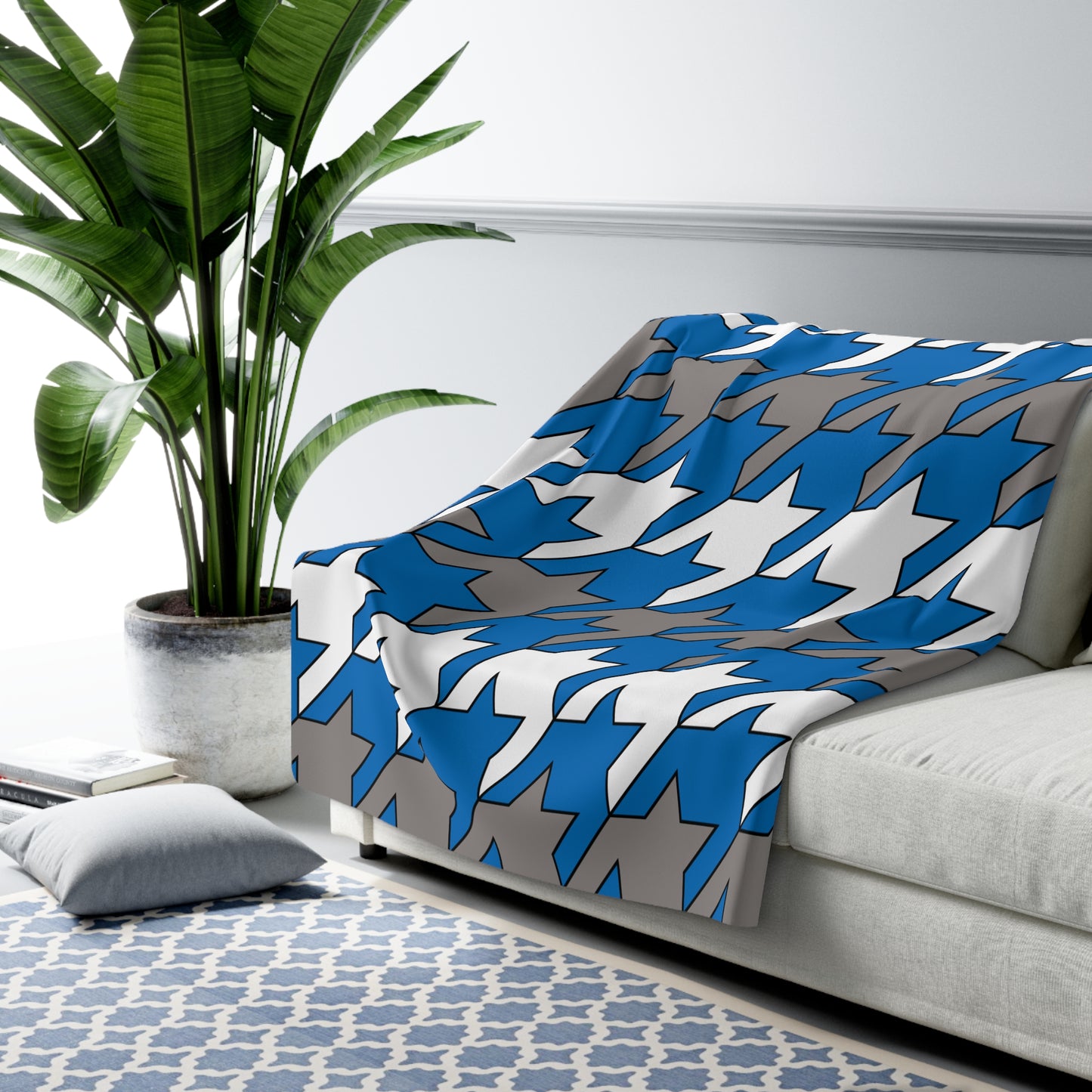 Northern Mariana Islands Retro Houndstooth Blanket Throw