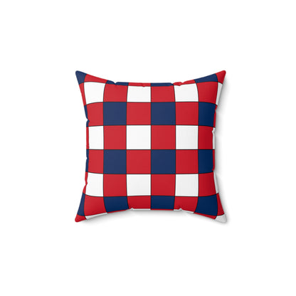 Dominican Republic Retro Check Cushion Pillow