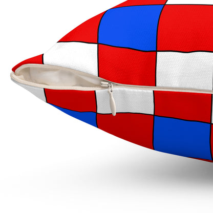 Puerto Rico Retro Check Cushion Pillow