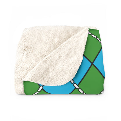Azerbaijan Retro Argyle Blanket Throw