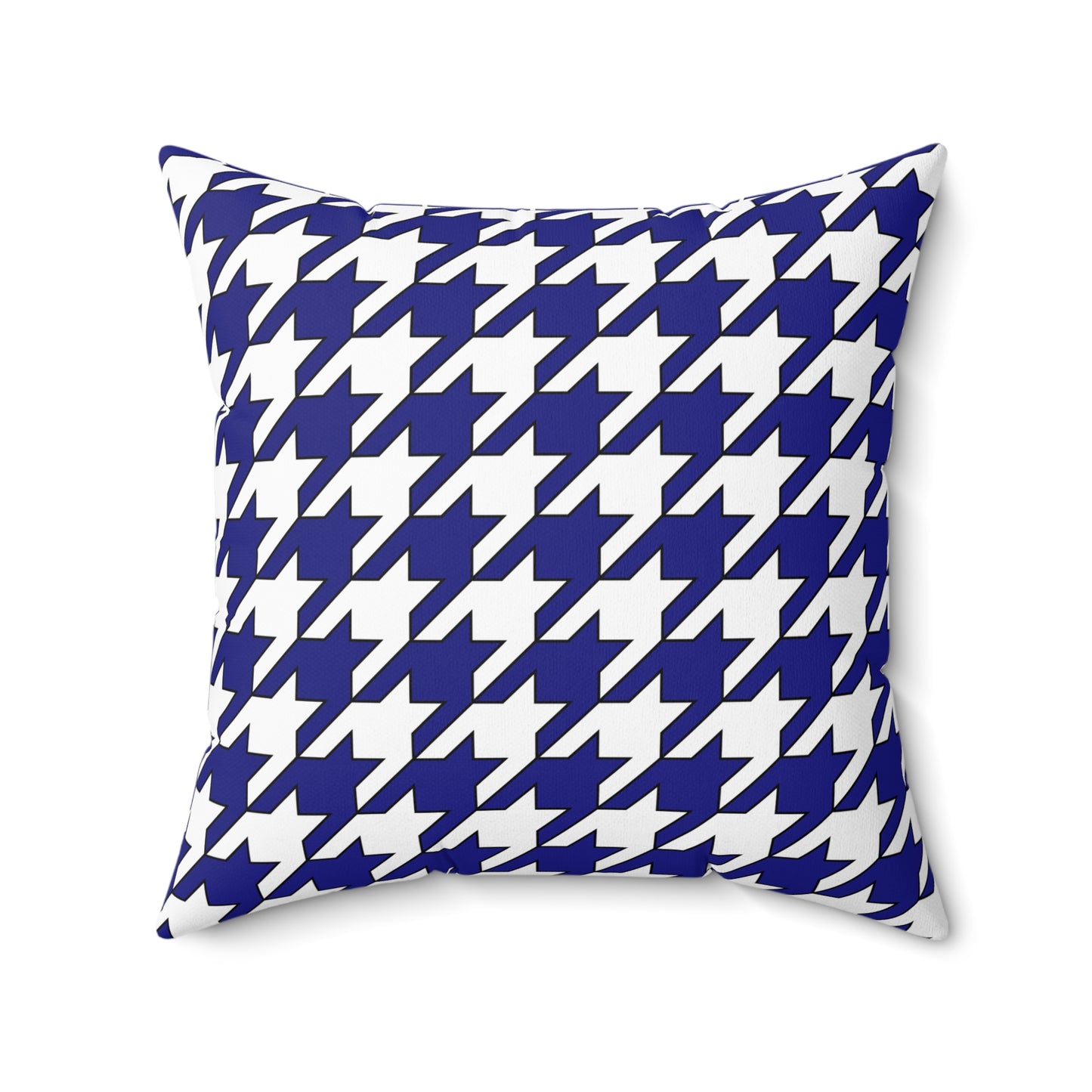 Navy Blue, White Retro Houndstooth Cushion Pillow