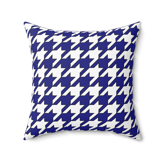 Navy Blue, White Retro Houndstooth Cushion Pillow