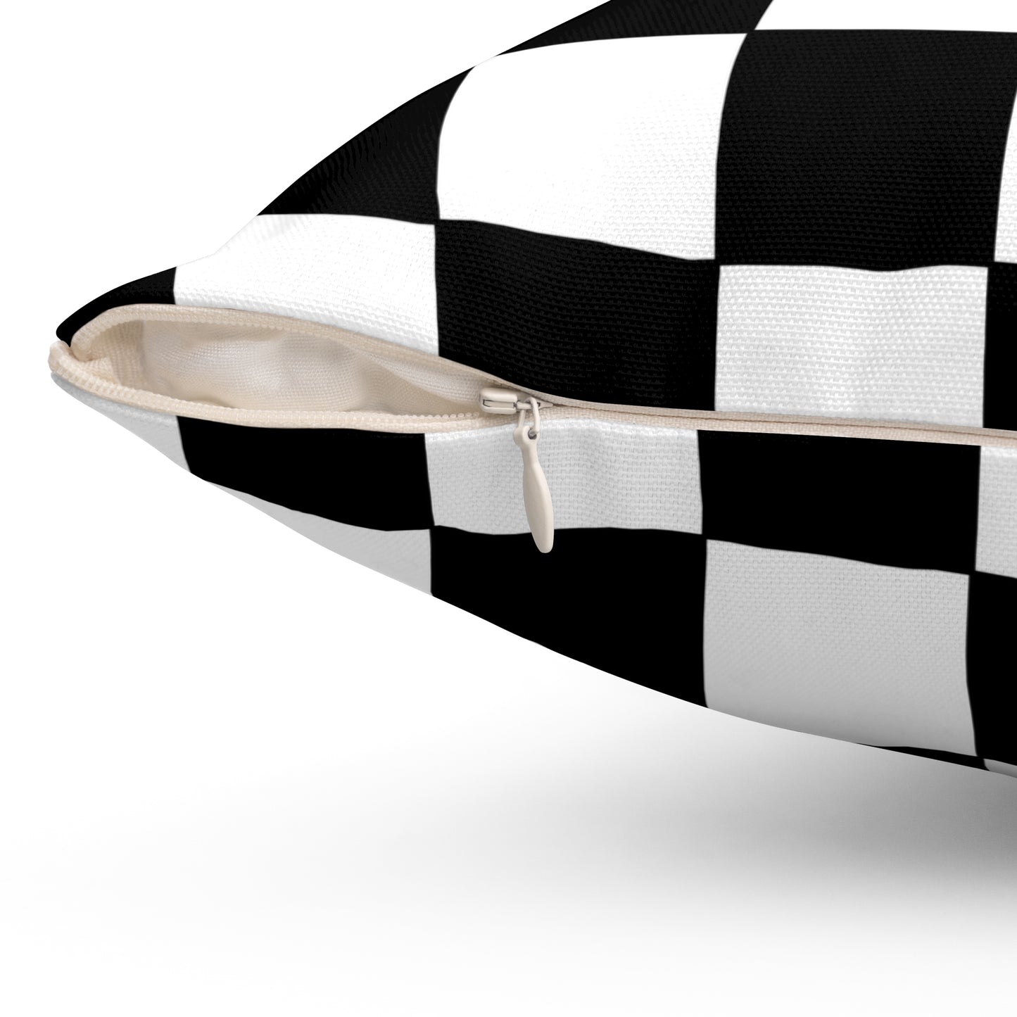 Black, White Retro Check Cushion Pillow
