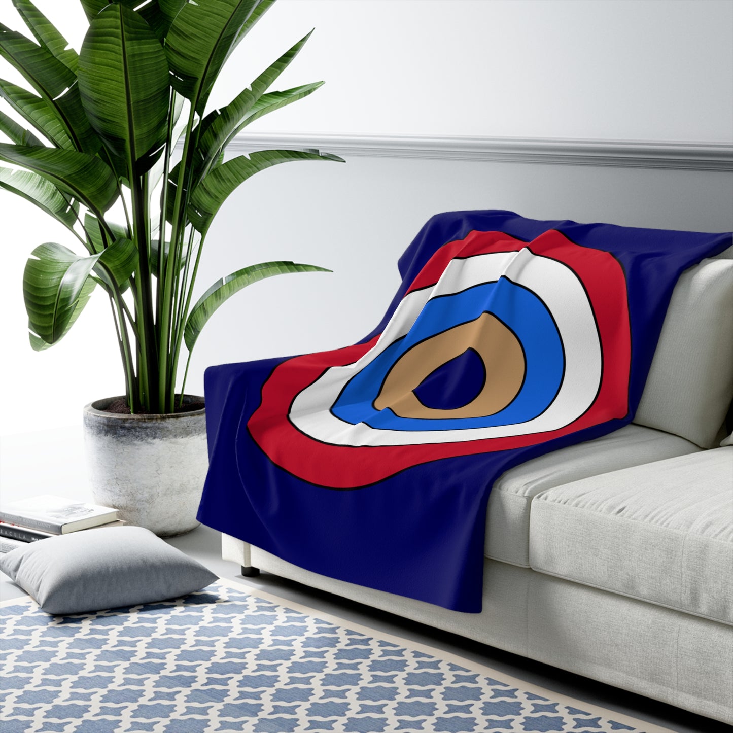 Tristan Da Cunha Retro Target Blanket Throw