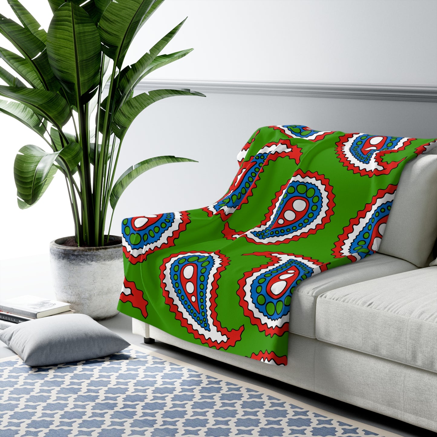 Equatorial Guinea Retro Paisley Blanket Throw