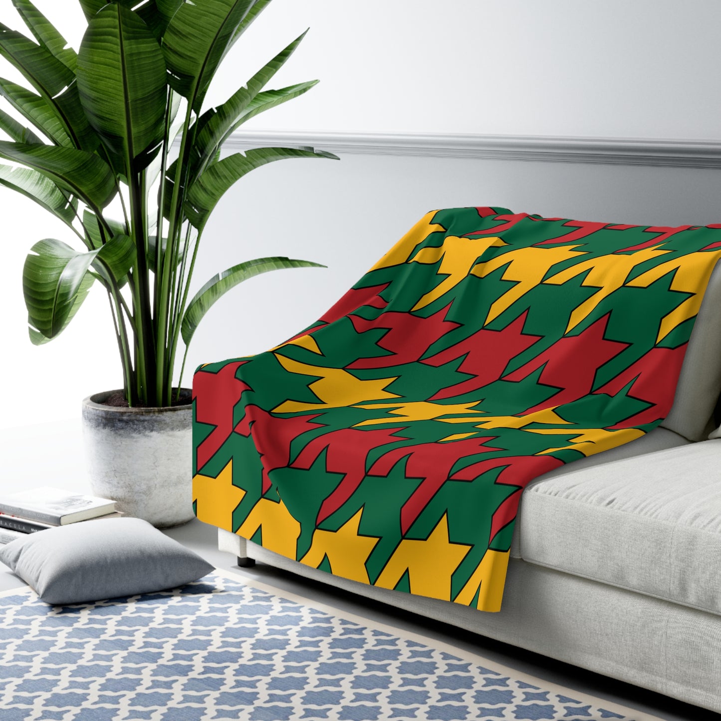 Lithuania Retro Houndstooth Blanket Throw