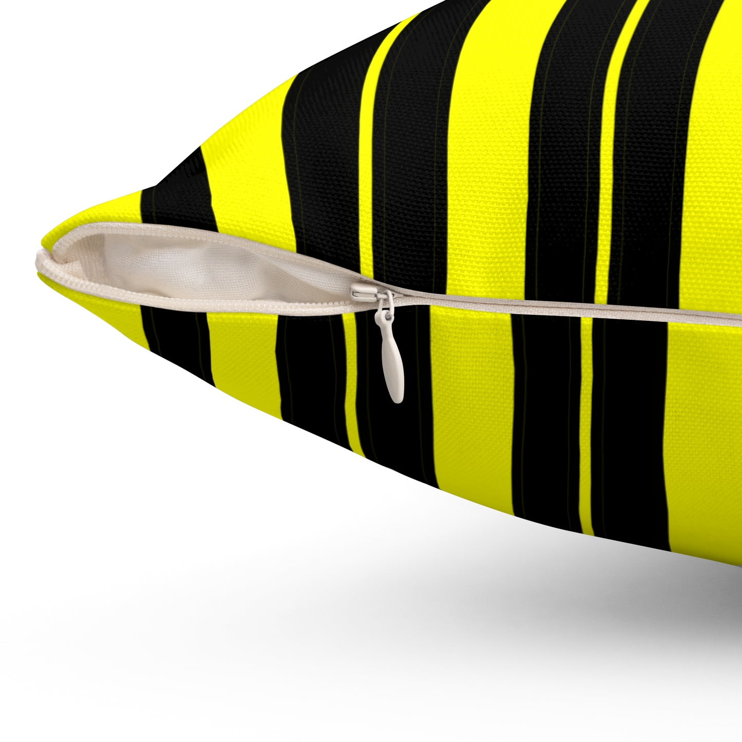 Yellow, Black Retro Stripes Cushion Pillow