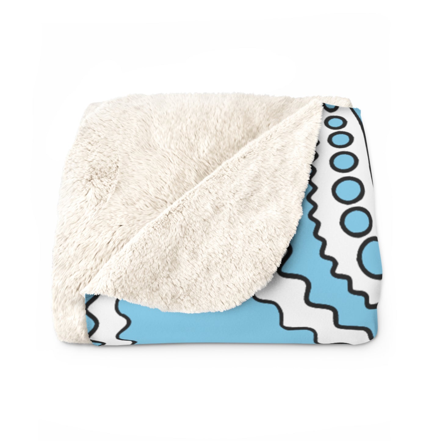 Sky Blue, White Retro Paisley Blanket Throw