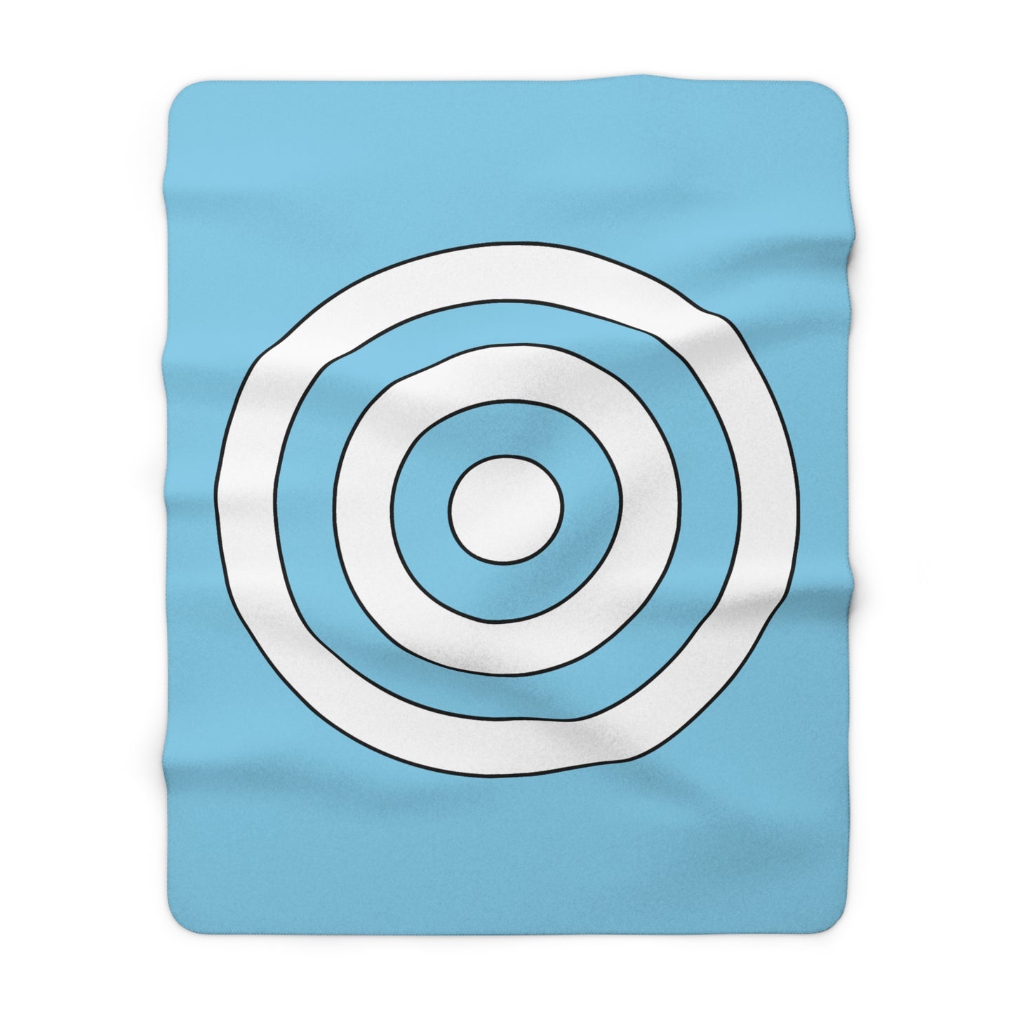 Sky Blue, White Retro Target Blanket Throw