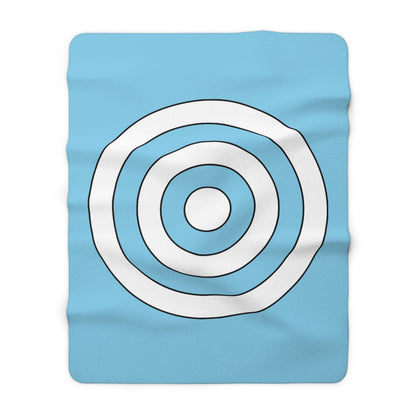 Sky Blue, White Retro Target Blanket Throw
